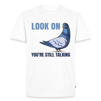 Despite my expression, I'm still talking - Men's Premium Organic T-Shirt - white - Front - Nico (187cm)