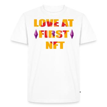 L’amour sur le premier nft L’amour pour la Saint-Valentin NFT - T-shirt Premium bio Homme - blanc - Devant - Nico (187cm)