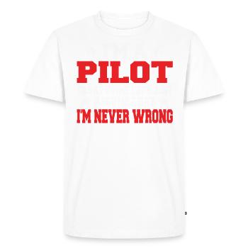 I'm a pilot to save time - Men's Premium Organic T-Shirt - white - Front - Nico (187cm)