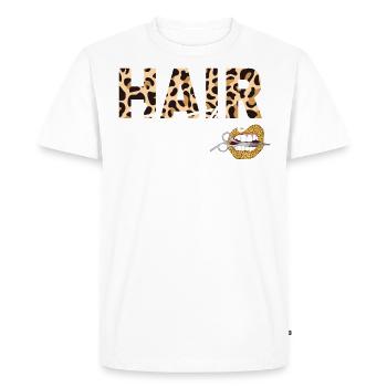 Hair Hustler Bouche Léopard Ciseaux Citation - T-shirt Premium bio Homme - blanc - Devant - Nico (187cm)