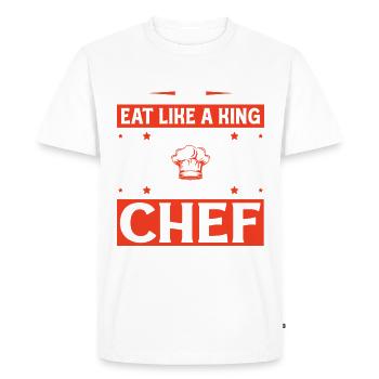 Work like a dog that eats like a king - Men's Premium Organic T-Shirt - white - Front - Nico (187cm)
