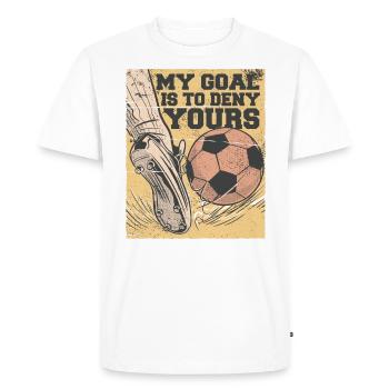 Mon but est de garder vos chaussures de football - T-shirt Premium bio Homme - blanc - Devant - Nico (187cm)