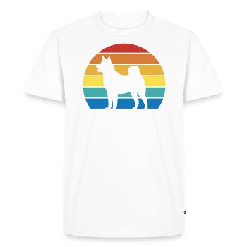 My dog lets me sleep on the bed - Men's Premium Organic T-Shirt - white - Front - Nico (187cm)