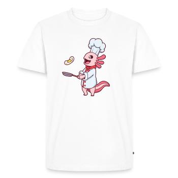 Cartoon Axolotl Chef - Men's Premium Organic T-Shirt - white - Front - Nico (187cm)