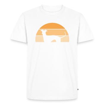 En fait, le monde tourne autour des lévriers - T-shirt Premium bio Homme - blanc - Devant - Nico (187cm)