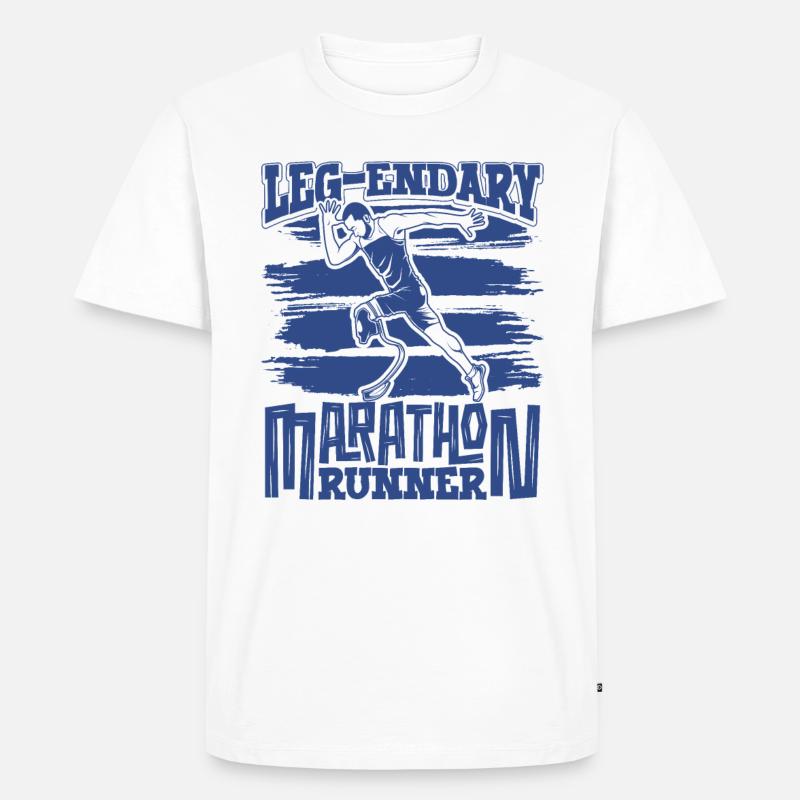 Legendärer Marathonläufer - Beinprothese - Männer Premium Bio T-Shirt - Weiß