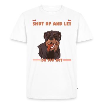 Tais-toi et laisse le chien réfléchir - T-shirt Premium bio Homme - blanc - Devant - Nico (187cm)