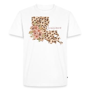 Louisiana leopard pattern map - Men's Premium Organic T-Shirt - white - Front - Nico (187cm)