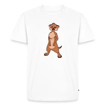 Suricate Kawaii - T-shirt Premium bio Homme - blanc - Devant - Nico (187cm)