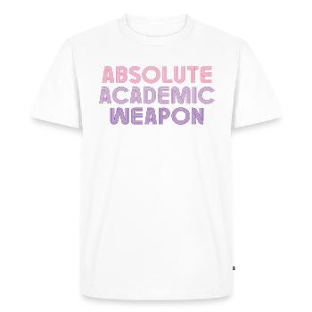 Students Absolute Academic Weapon - Men's Premium Organic T-Shirt - white - Front - Nico (187cm)