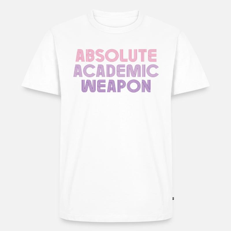 Studenten Absolute Academic Weapon - Männer Premium Bio T-Shirt - Weiß