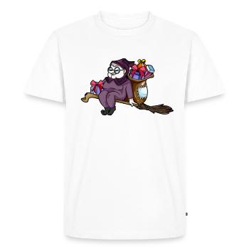 Riding on the broom - Befana - Men's Premium Organic T-Shirt - white - Front - Nico (187cm)