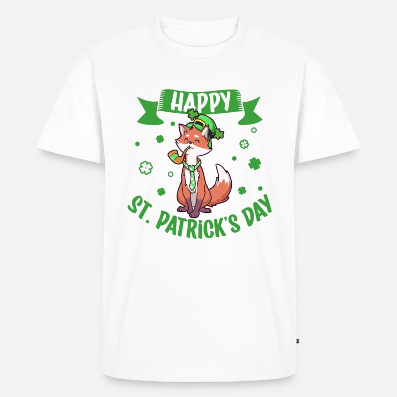 St Patrick’s Fox - Bonne Saint-Patrick - T-shirt Premium bio Homme - blanc