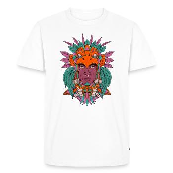 Aztec Warrior - Eagle Warrior - Men's Premium Organic T-Shirt - white - Front - Nico (187cm)