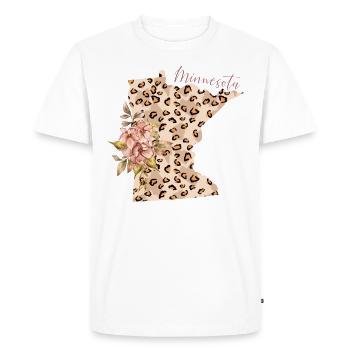 Minnesota Leopard State Minnesota - Men's Premium Organic T-Shirt - white - Front - Nico (187cm)