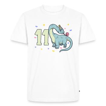 With Brachiosaurus - Children's Birthday 11 Years - Men's Premium Organic T-Shirt - white - Front - Nico (187cm)