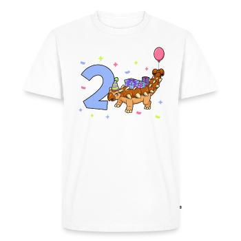 With Triceratops - Children's Birthday 2 Years - Men's Premium Organic T-Shirt - white - Front - Nico (187cm)