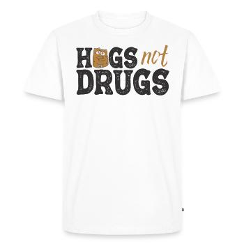 Des câlins au lieu de drogues - T-shirt Premium bio Homme - blanc - Devant - Nico (187cm)