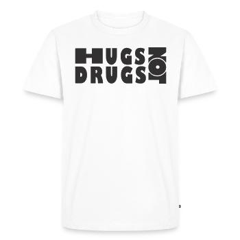 Des câlins au lieu de drogues - T-shirt Premium bio Homme - blanc - Devant - Nico (187cm)