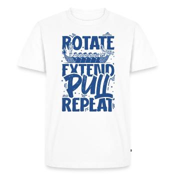 Rotation Étendre Tirer Répéter - Dragon Boat - T-shirt Premium bio Homme - blanc - Devant - Nico (187cm)