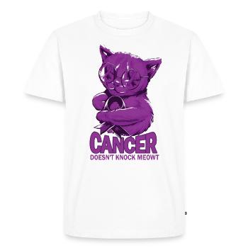 Cancer doesn't defeat pancreatic cancer - Men's Premium Organic T-Shirt - white - Front - Nico (187cm)