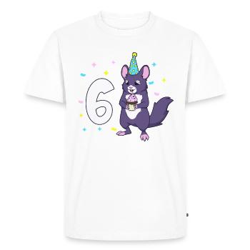 Avec chinchilla - anniversaire des enfants 6 ans - T-shirt Premium bio Homme - blanc - Devant - Nico (187cm)