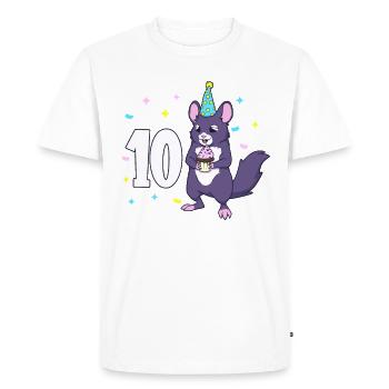 Avec chinchilla - anniversaire des enfants 10 ans - T-shirt Premium bio Homme - blanc - Devant - Nico (187cm)