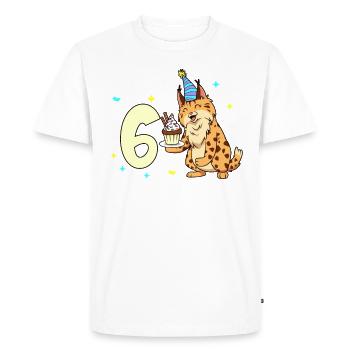 Avec lynx - anniversaire des enfants 6 ans - T-shirt Premium bio Homme - blanc - Devant - Nico (187cm)