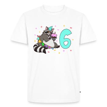Avec raton laveur - anniversaire des enfants 6 ans - T-shirt Premium bio Homme - blanc - Devant - Nico (187cm)