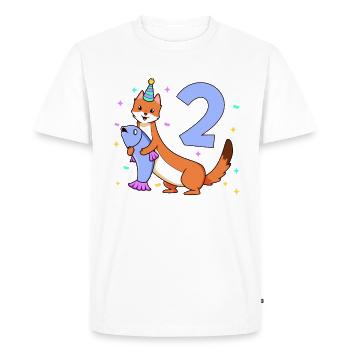 With weasel - children's birthday 2 years - Men's Premium Organic T-Shirt - white - Front - Nico (187cm)