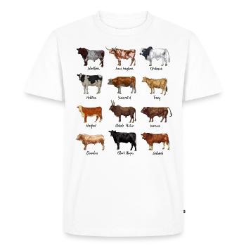 Dessins de vaches - races bovines - T-shirt Premium bio Homme - blanc - Devant - Nico (187cm)