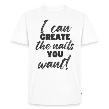 Je crée les ongles que vous voulez manucure - T-shirt Premium bio Homme - blanc - Devant - Nico (187cm)