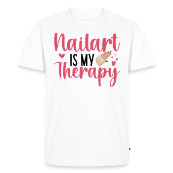 Nail art est ma technicienne ongulaire thérapeutique - T-shirt Premium bio Homme - blanc - Devant - Nico (187cm)