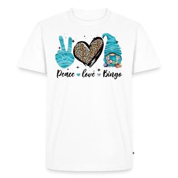 Peace Love Bingo - T-shirt Premium bio Homme - blanc - Devant - Nico (187cm)