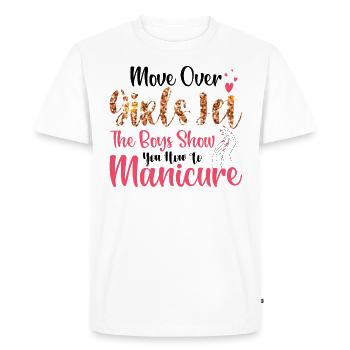 Place là, les filles - prothésistes ongulaires - T-shirt Premium bio Homme - blanc - Devant - Nico (187cm)