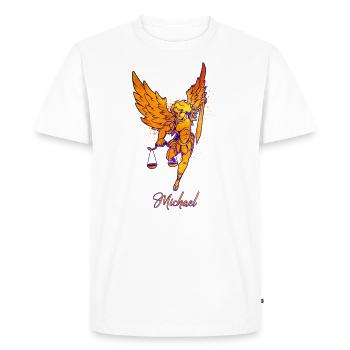 Archangel Michael - Men's Premium Organic T-Shirt - white - Front - Nico (187cm)