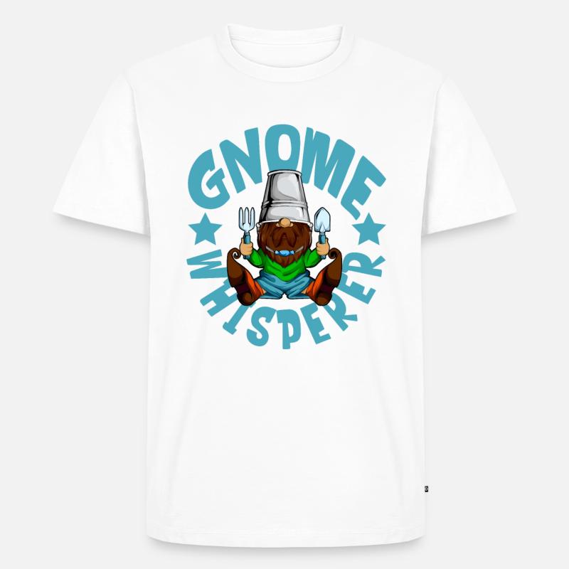 Gnom Flüsterer - Gartenzwerg - Männer Premium Bio T-Shirt - Weiß