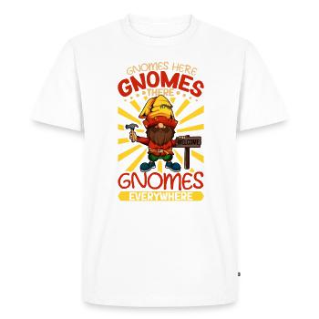 Des nains de jardin partout - T-shirt Premium bio Homme - blanc - Devant - Nico (187cm)