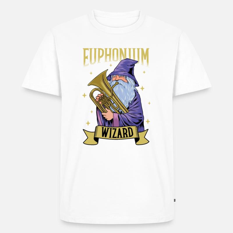 Euphonium Wizard - Euphonist - Männer Premium Bio T-Shirt - Weiß