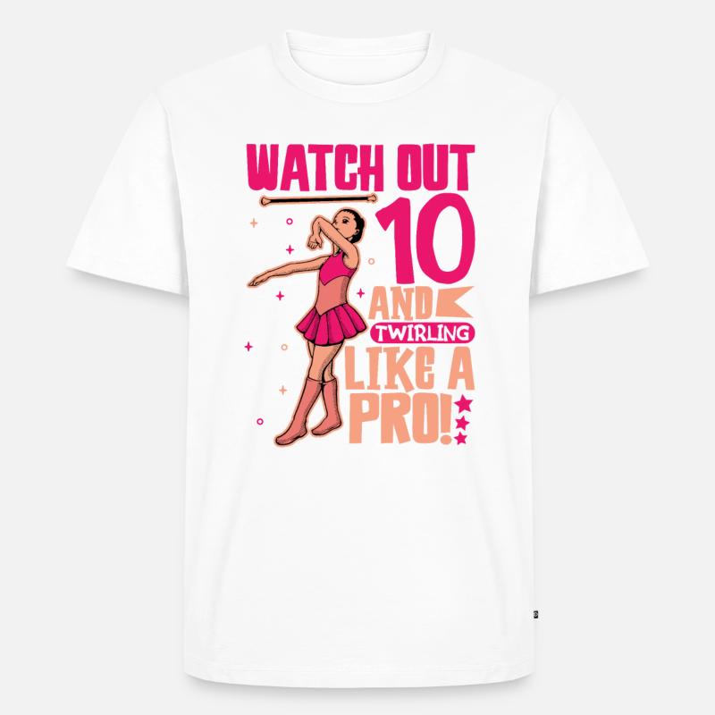 Ich bin 10 - Mädchen Twirling - Männer Premium Bio T-Shirt - Weiß