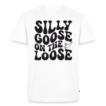 L’oie stupide en liberté - T-shirt Premium bio Homme - blanc - Devant - Nico (187cm)