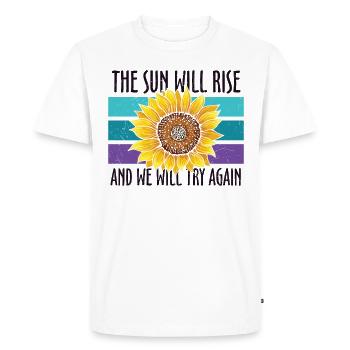 Suicide Prevention Sunflower - Men's Premium Organic T-Shirt - white - Front - Nico (187cm)
