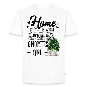 La maison est l’endroit où mes gnomies sont gnome de Noël - T-shirt Premium bio Homme - blanc - Devant - Nico (187cm)