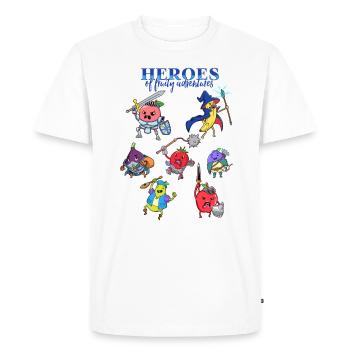 Heroes of fruity adventures - Cartoon Fruits - Men's Premium Organic T-Shirt - white - Front - Nico (187cm)