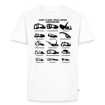 Juste une fille qui aime les dinosaures - T-shirt Premium bio Homme - blanc - Devant - Nico (187cm)