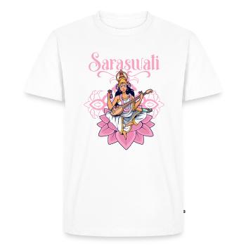 Dieu hindou - Saraswati - T-shirt Premium bio Homme - blanc - Devant - Nico (187cm)