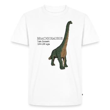 Dessin réaliste du Brachiosaure - T-shirt Premium bio Homme - blanc - Devant - Nico (187cm)