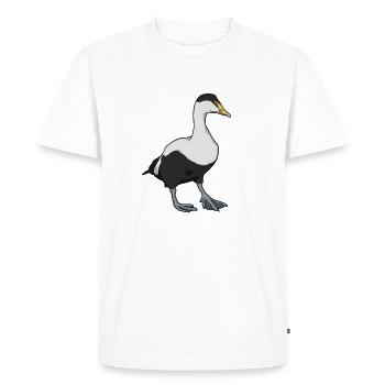 Dessin d’un eider - T-shirt Premium bio Homme - blanc - Devant - Nico (187cm)