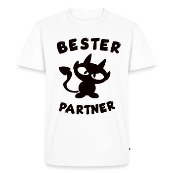 Cool meilleur design de partenaire - T-shirt Premium bio Homme - blanc - Devant - Nico (187cm)