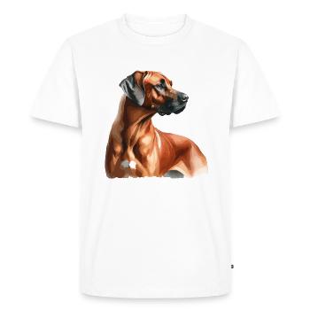 Aquarelle Rhodesian Ridgeback - T-shirt Premium bio Homme - blanc - Devant - Nico (187cm)